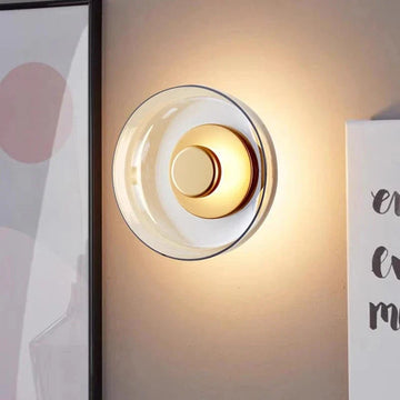 Verthara LED Wall Lamp With Glass Shade - Modern Design - Warm White Light - Iron Construction - Indoor Wall Lights - Decorative Sconces Warm white / Champagne