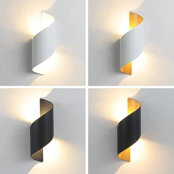 Verthara LED Wall Light With Modern Spiral Design - Waterproof - Indoor/Outdoor Use - 10W - Aluminium Construction - IP65 Rated