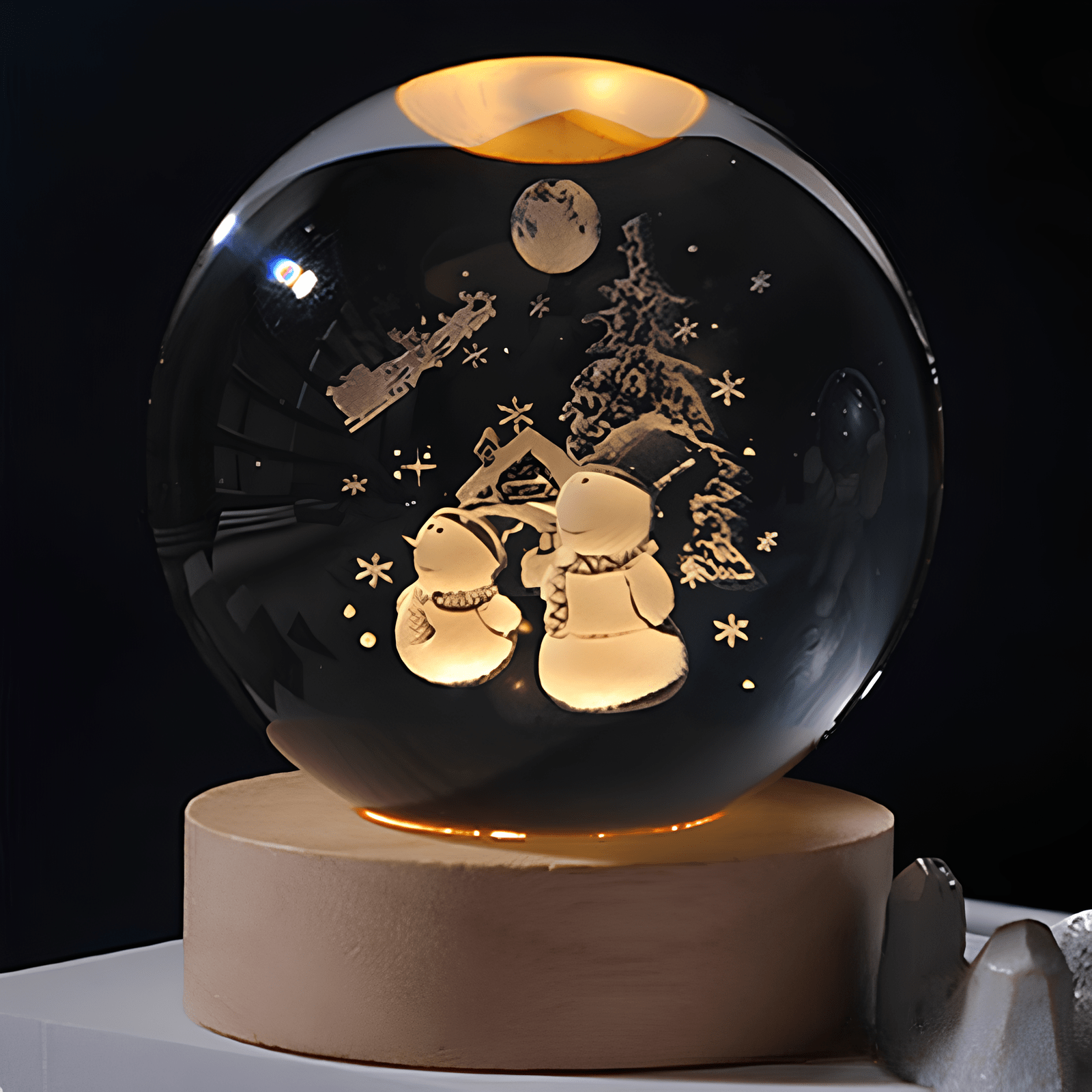 Verthara 3D Crystal Balls LED Light Snowmen