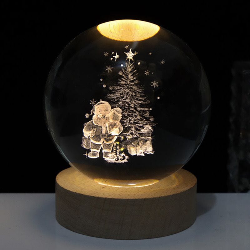 Verthara 3D Crystal Balls LED Light Santa Claus