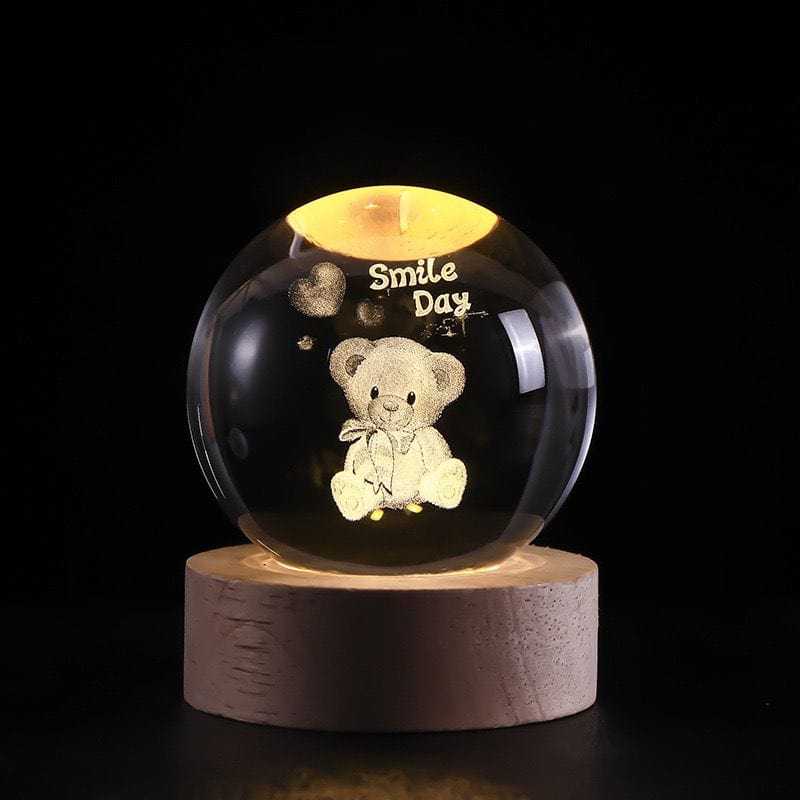 Verthara 3D Crystal Balls LED Light Teddy Bear