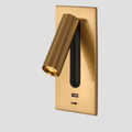 Verthara Adjustable USB Charging Wall Lamp with 350° Rotation – Modern Wall Sconce Lighting for Bedside and Hotel Use Cool White(5500-7000K) / Gold / B