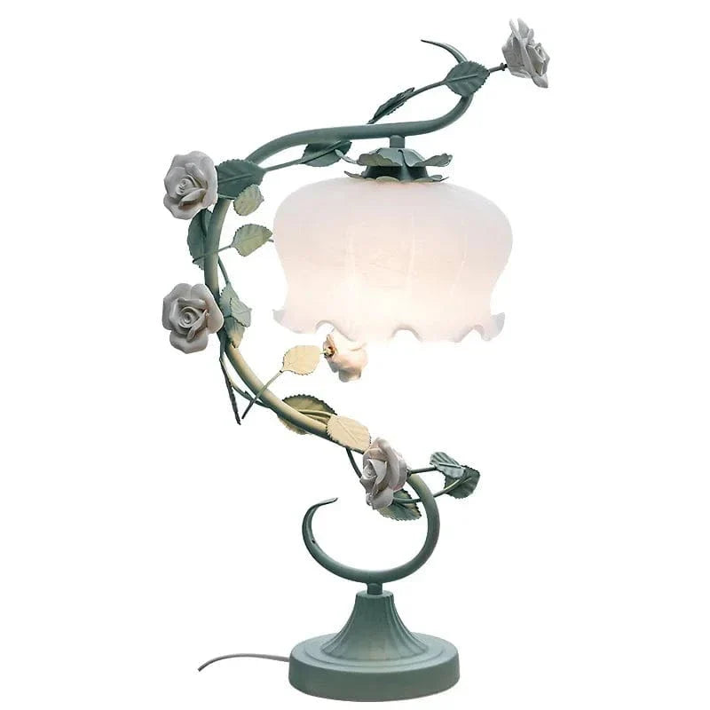 Verthara American Frosted Glass Flower Table Lamp