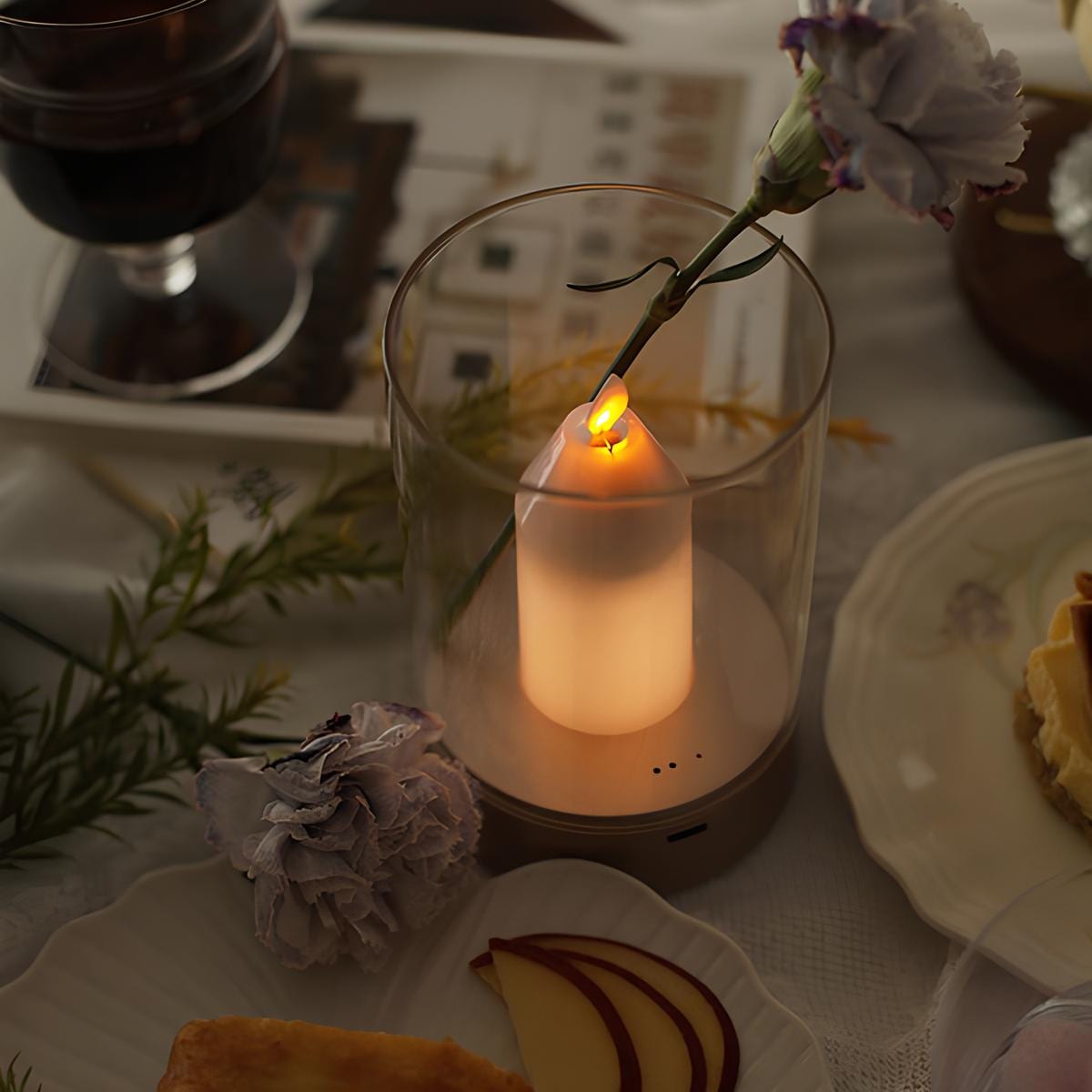 Verthara Candle Glow LED Rechargeable Table Lamp