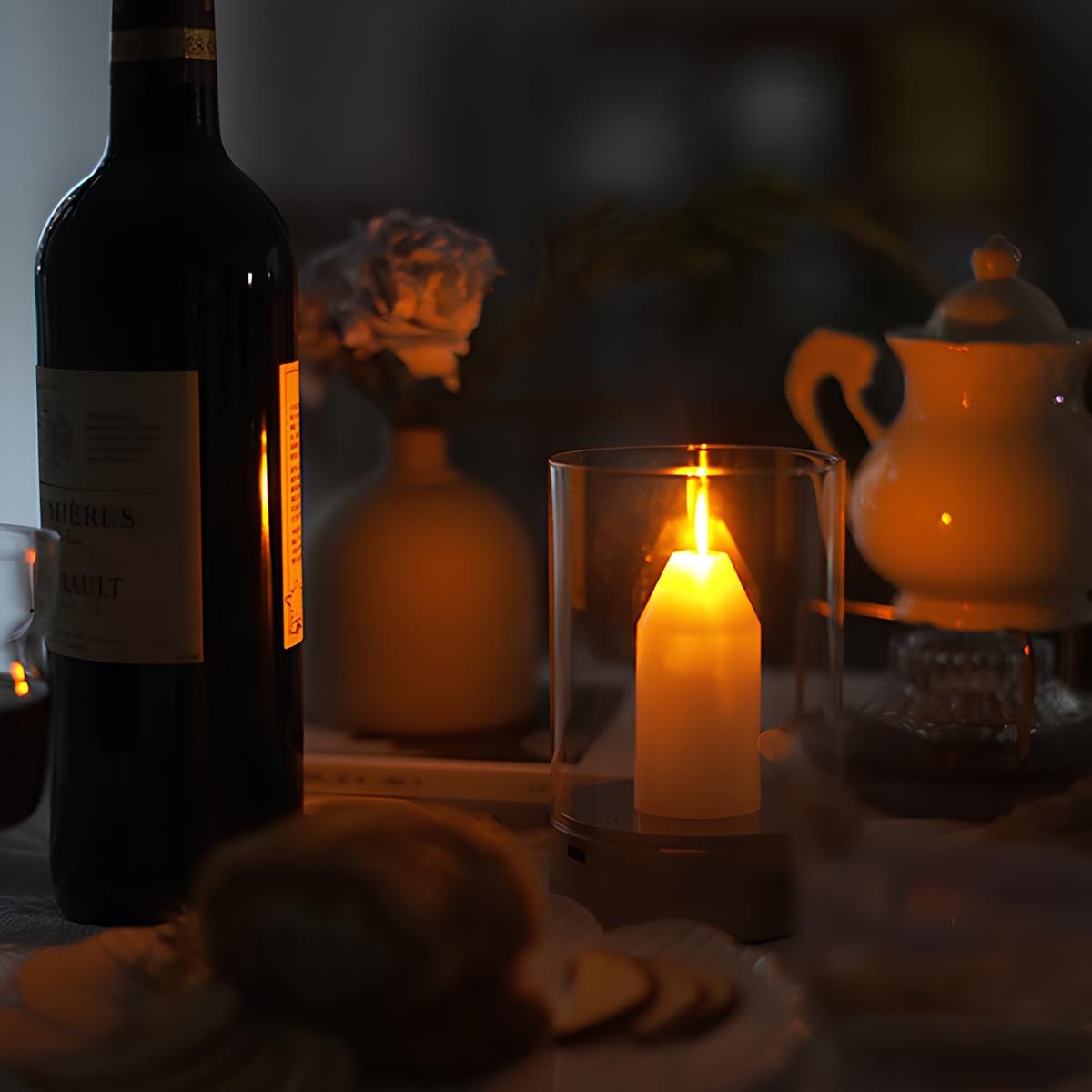 Verthara Candle Glow LED Rechargeable Table Lamp