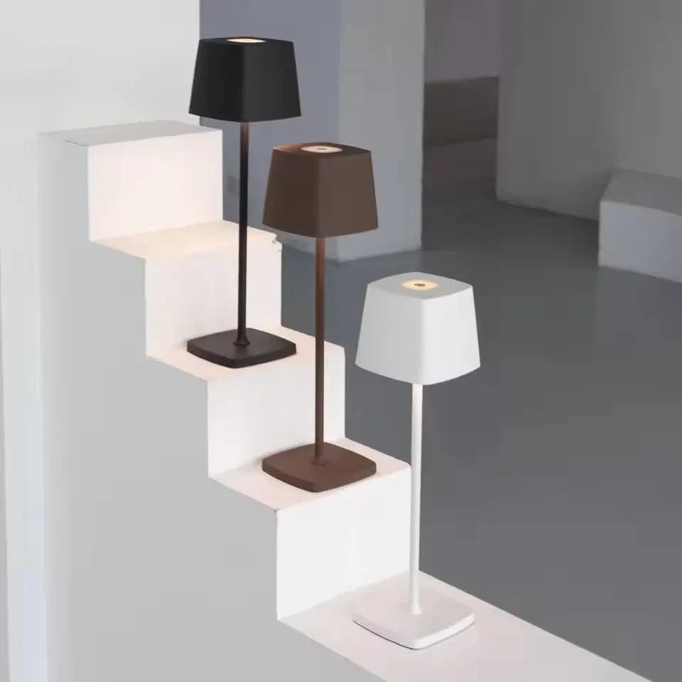 Verthara Cordless LED Table Lamp – Rechargeable - Warm White - Stepless Dimming - Aluminium - Indoor Lighting
