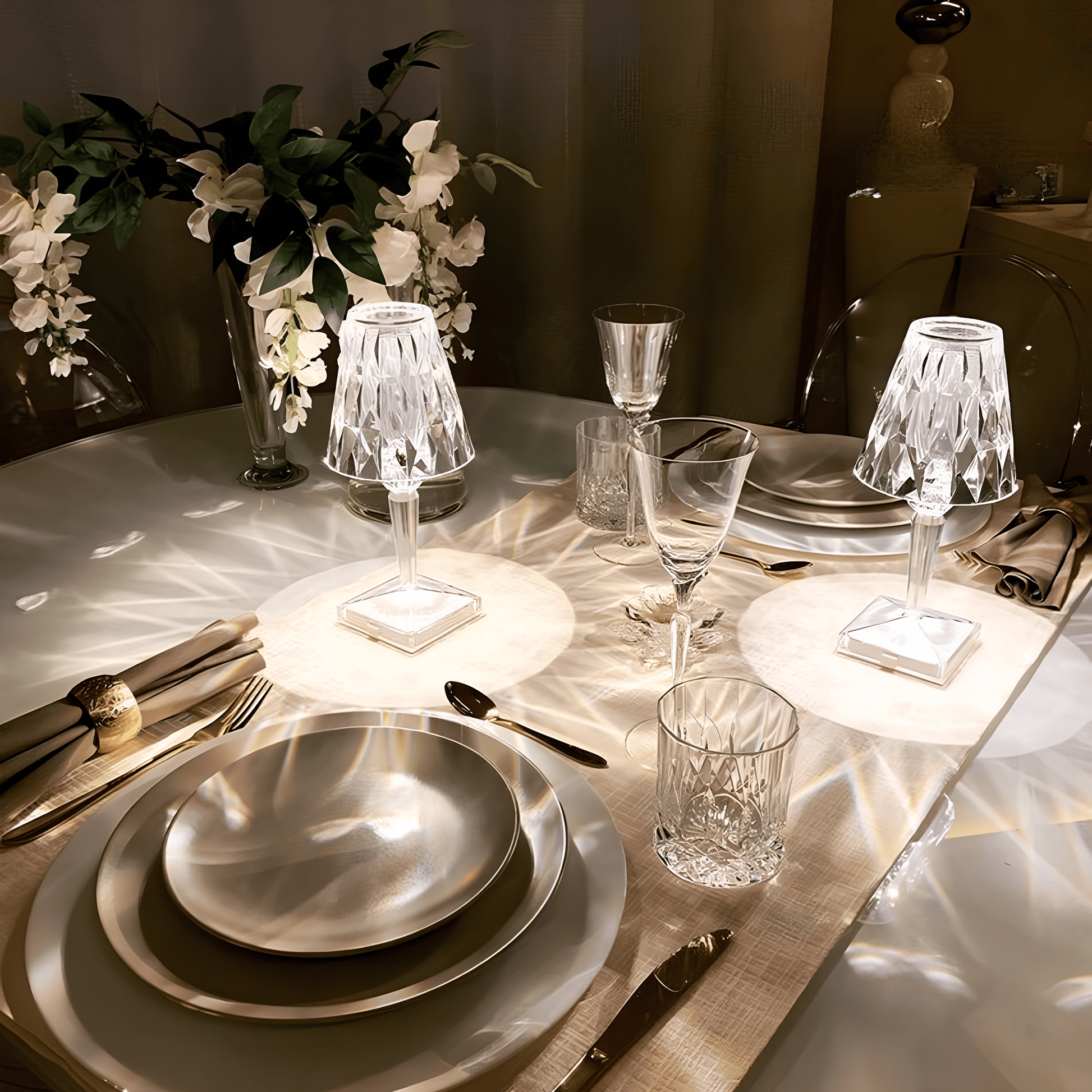 Verthara Crystal Rechargeable Table Lamp