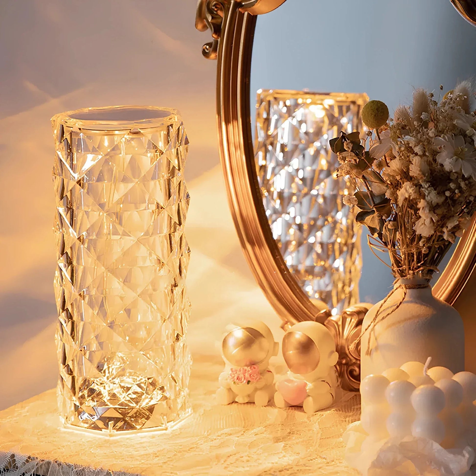 Verthara Crystal Touch Elegant Rechargeable Table Lamp