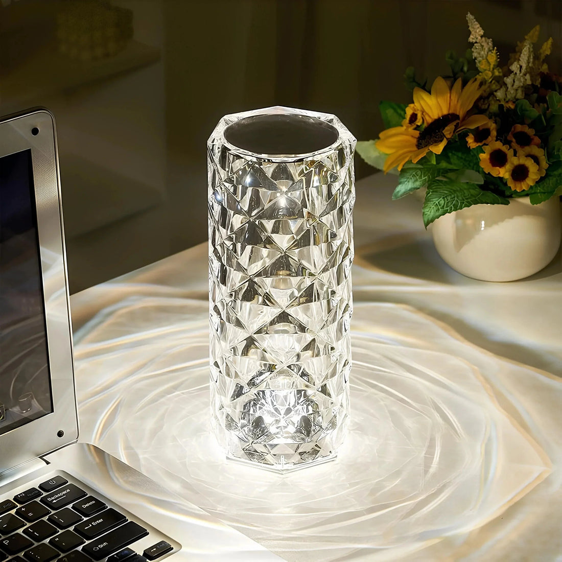 Verthara Crystal Touch Elegant Rechargeable Table Lamp
