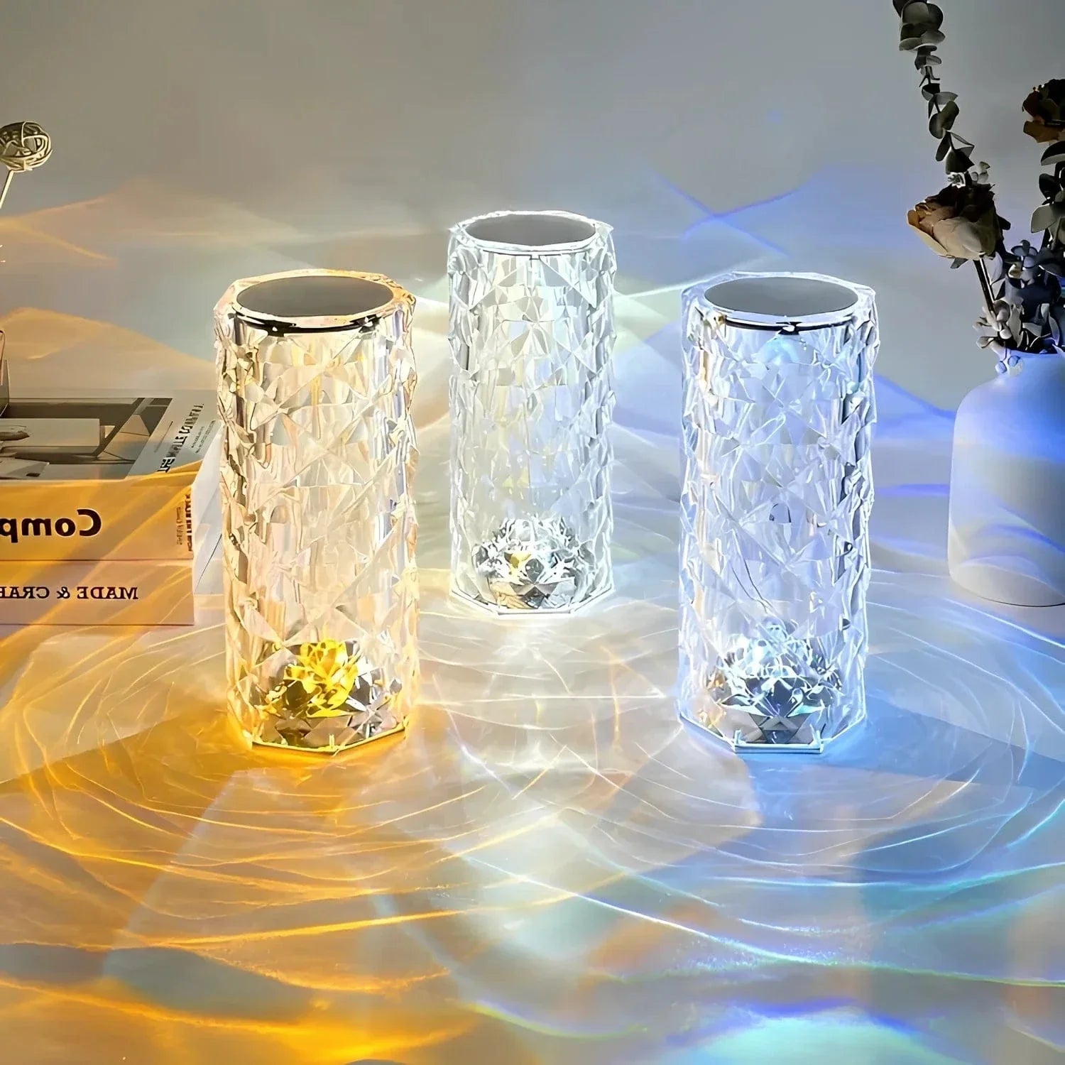 Verthara Crystal Touch Elegant Rechargeable Table Lamp