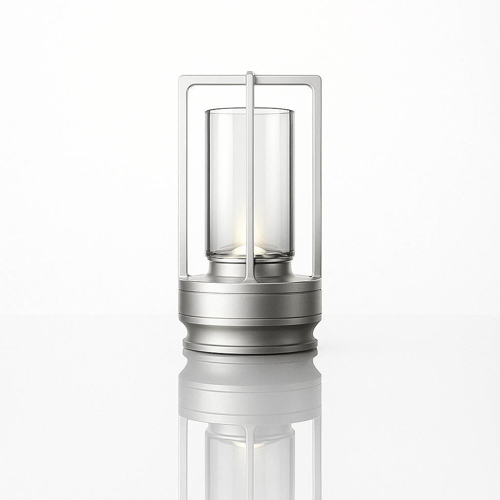Verthara Crystal Touch Rechargable Table Lamp Silver