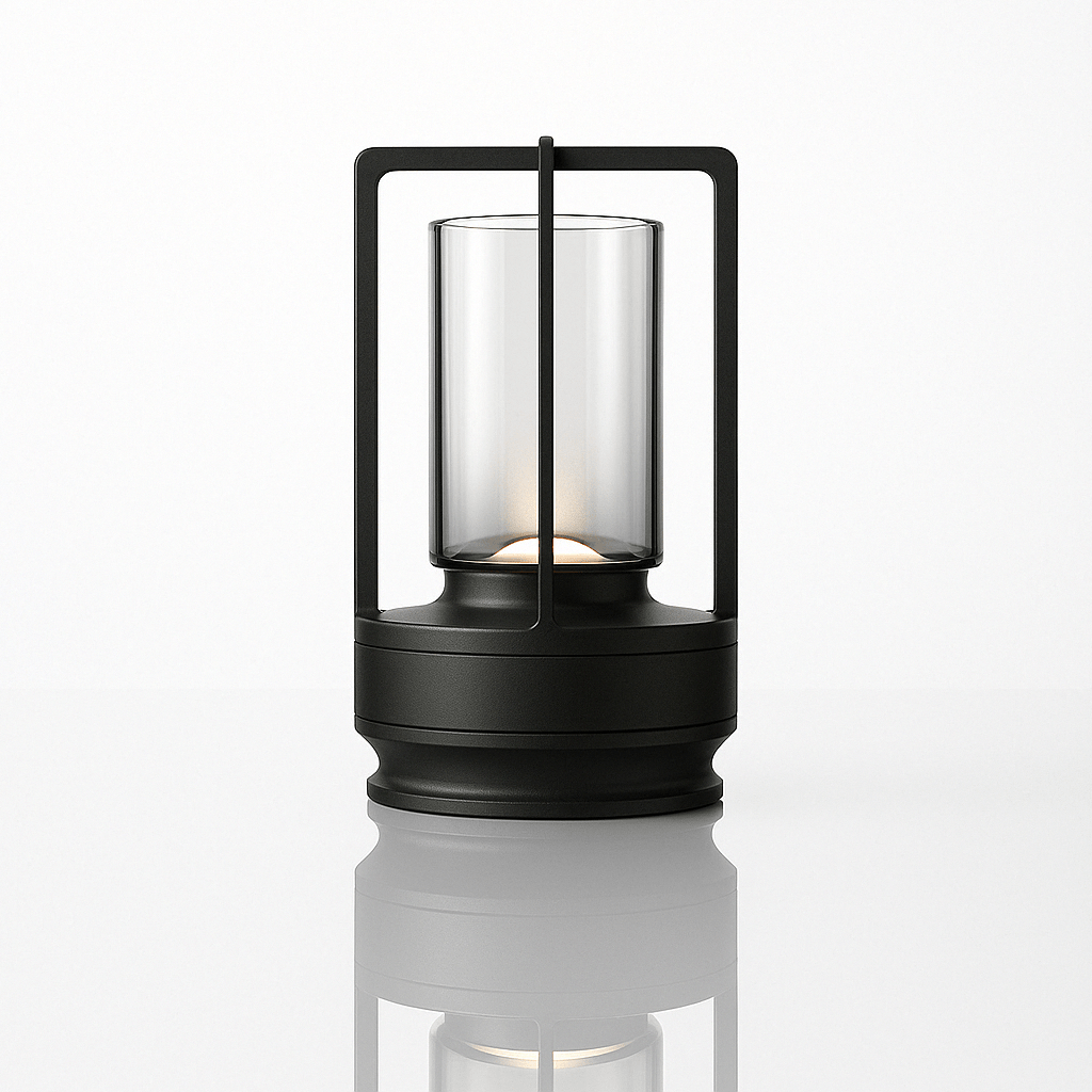 Verthara Crystal Touch Rechargable Table Lamp Black