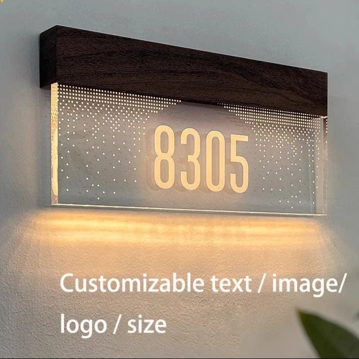 Verthara Custom LED Door Number Light - Illuminated - Modern Design - High-Quality Acrylic - Easy Mounting - Bright Visibility - Ideal For Hotels