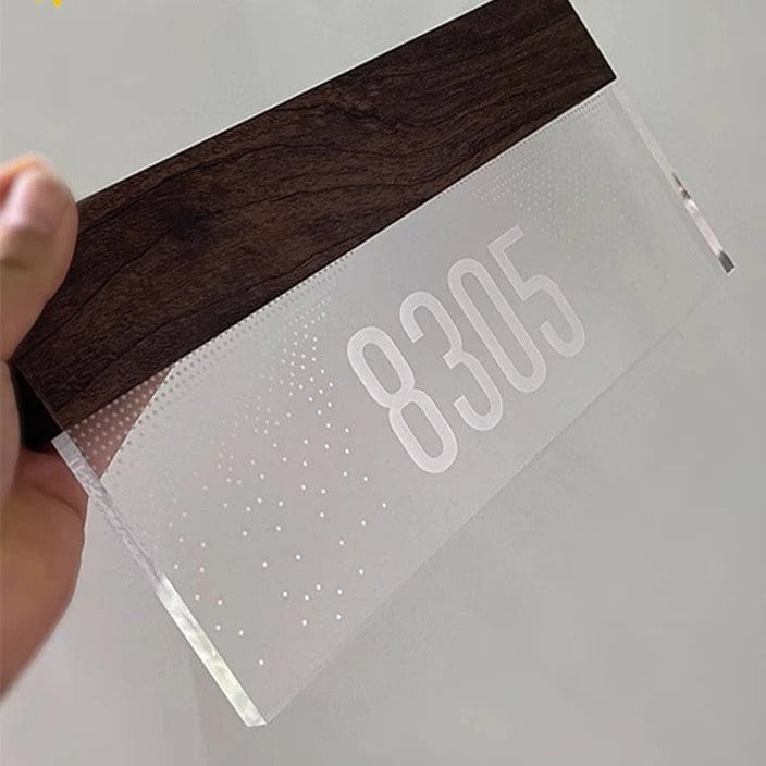 Verthara Custom LED Door Number Light - Illuminated - Modern Design - High-Quality Acrylic - Easy Mounting - Bright Visibility - Ideal For Hotels 6000K / Clear lampshade
