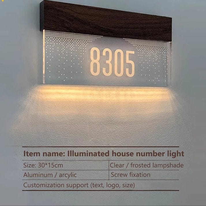 Verthara Custom LED Door Number Light - Illuminated - Modern Design - High-Quality Acrylic - Easy Mounting - Bright Visibility - Ideal For Hotels