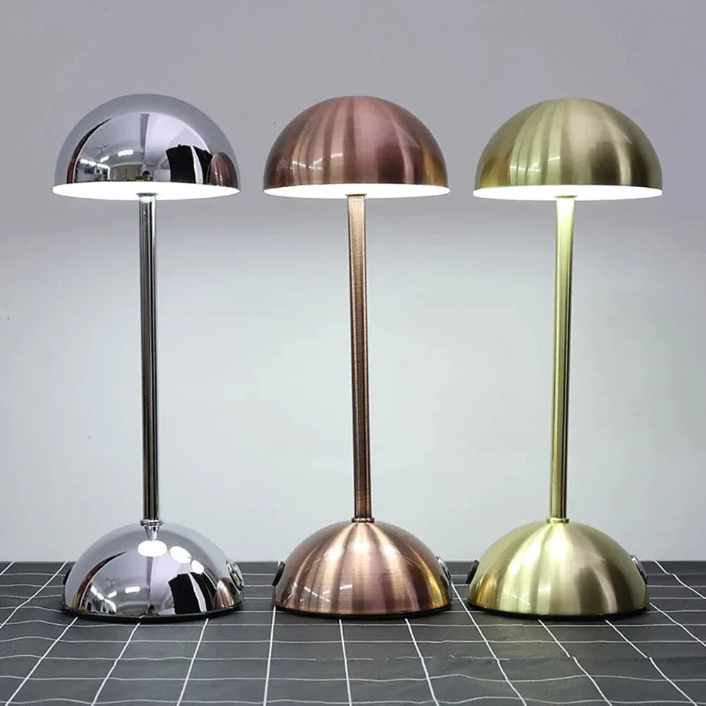 Verthara Dimmable Chrome Finish LED Rechargeable Table Lamp Chrome color