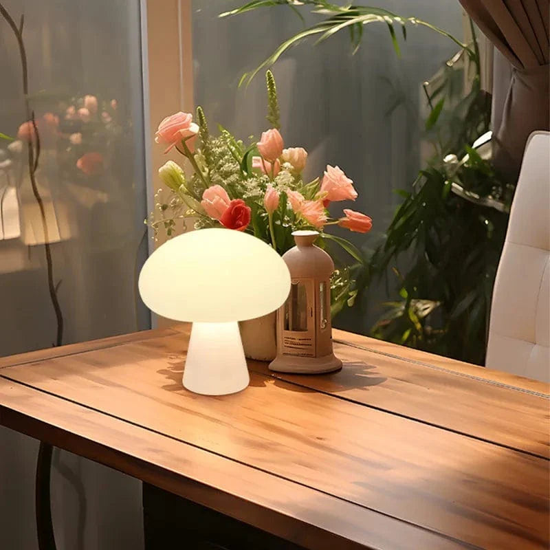 Verthara Dimmable Cordless Table Lamp - USB Rechargeable - Warm White Light - Modern Mushroom Design - Compact Indoor Lighting Default