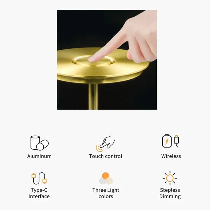 Verthara Dimmable Touch Control Rechargeable Table Lamp