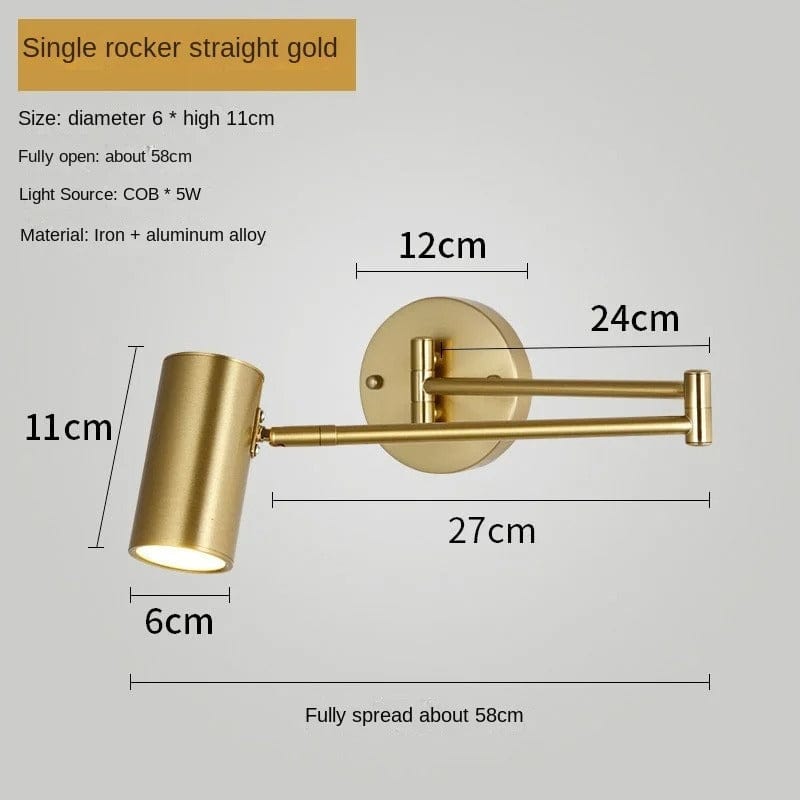 Verthara Folding LED Wall Light With Telescopic Design – Adjustable - Modern Nordic Style - Ideal For Bedroom - Living Room - Wall Mounted