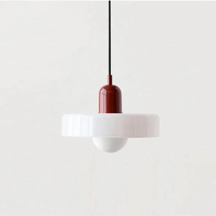 Verthara Glass Chandelier Pendant Light Wine Red + White
