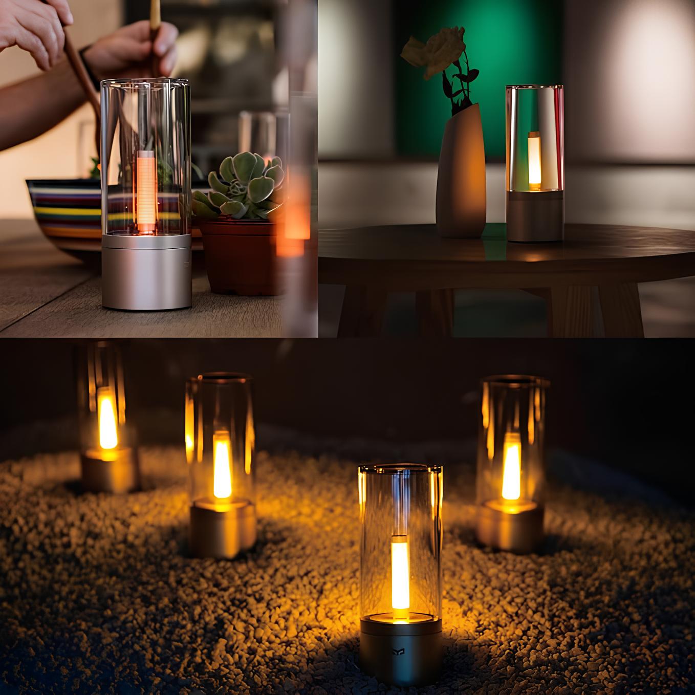 Verthara Glass Tube Design Rechargeable Table Lamp