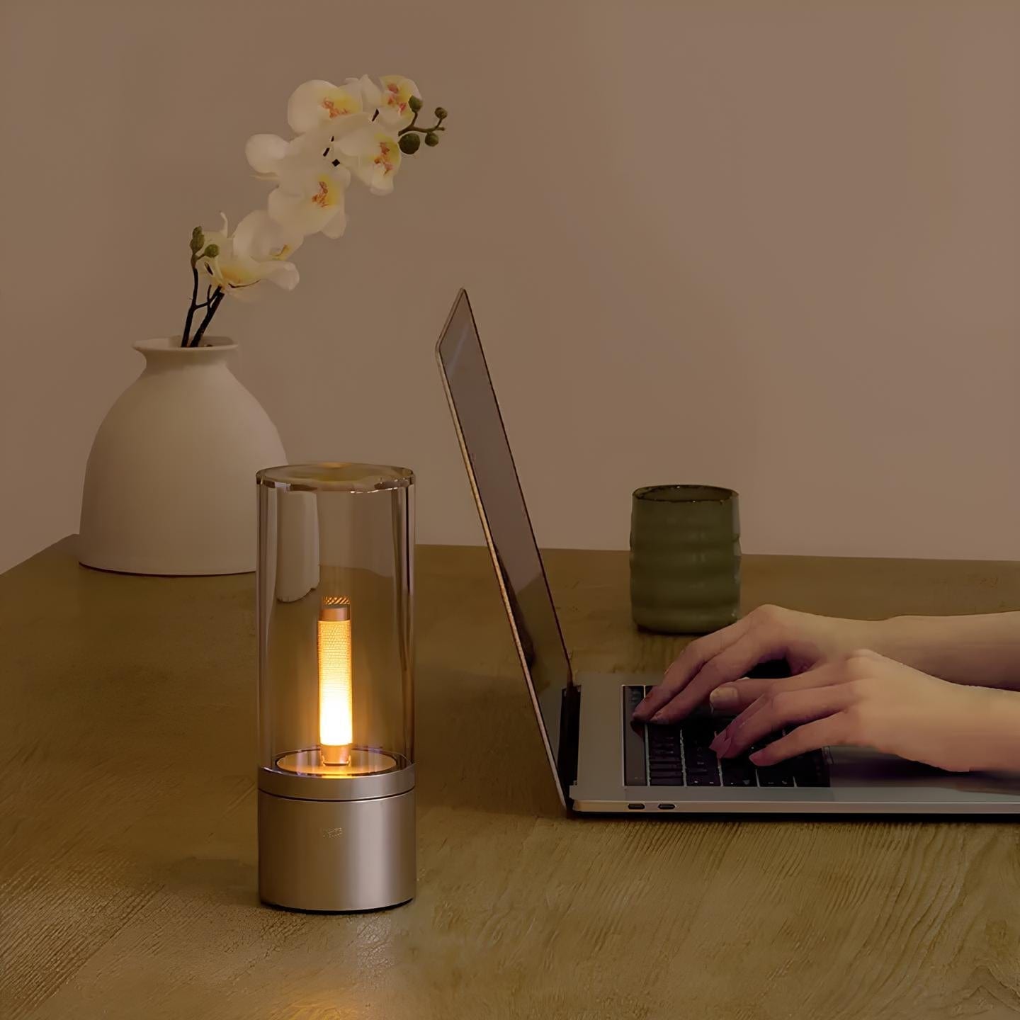 Verthara Glass Tube Design Rechargeable Table Lamp