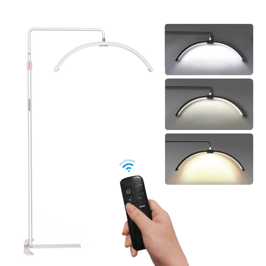 Verthara Half-Moon LED Floor Lamp Black