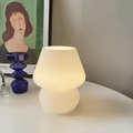 Verthara Hand-Blown Glass Mushroom Table Lamp Pure White
