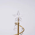Verthara LED Desk Lamp - Battery Operated - Warm Light - Christmas Tree Design - Acrylic Crystal Pendants - Festive Home Decoration