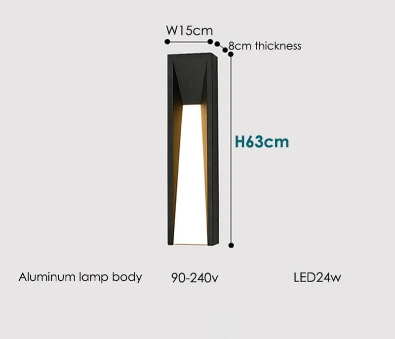 Verthara LED Outdoor Wall Light - Wall Mounted - IP65 Rated - Black Aluminium - Warm/Cool White - Energy Efficient - Modern Design