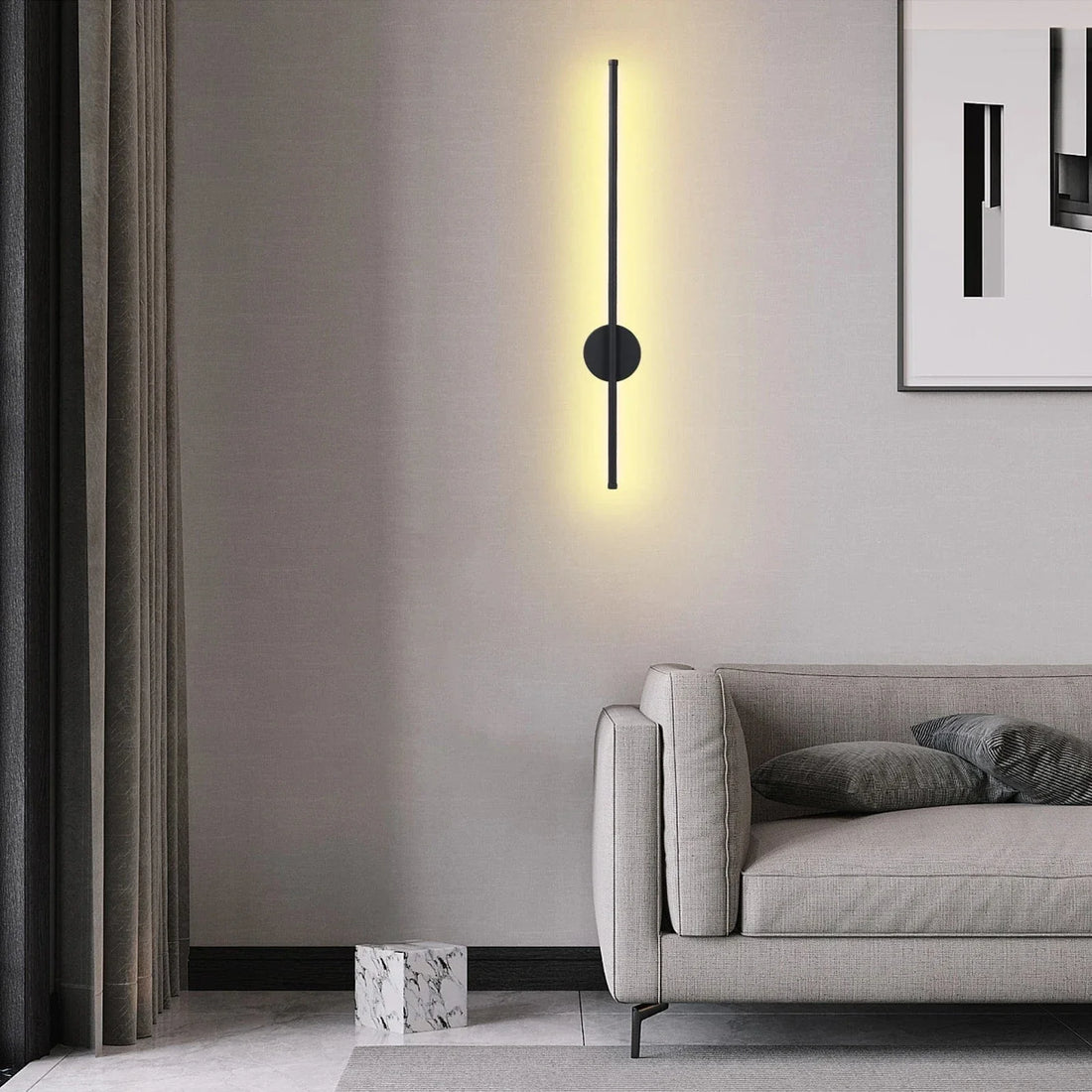 Verthara LED Rechargeable Wall Lamp Black / 50cm