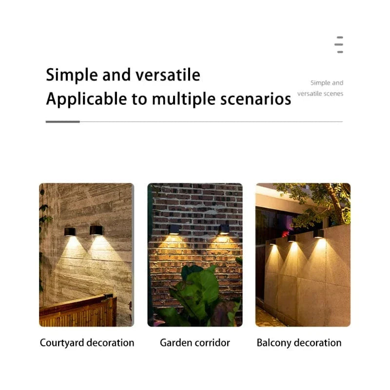 Verthara LED Solar Wall Light – Outdoor Mount – IP65 Waterproof – European Style - Manual Switch - Garden Lighting - 6-12 Hours Illumination