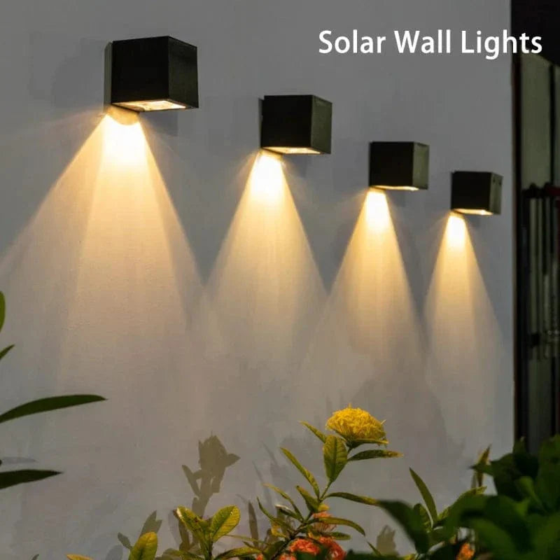 Verthara LED Solar Wall Light – Outdoor Mount – IP65 Waterproof – European Style - Manual Switch - Garden Lighting - 6-12 Hours Illumination