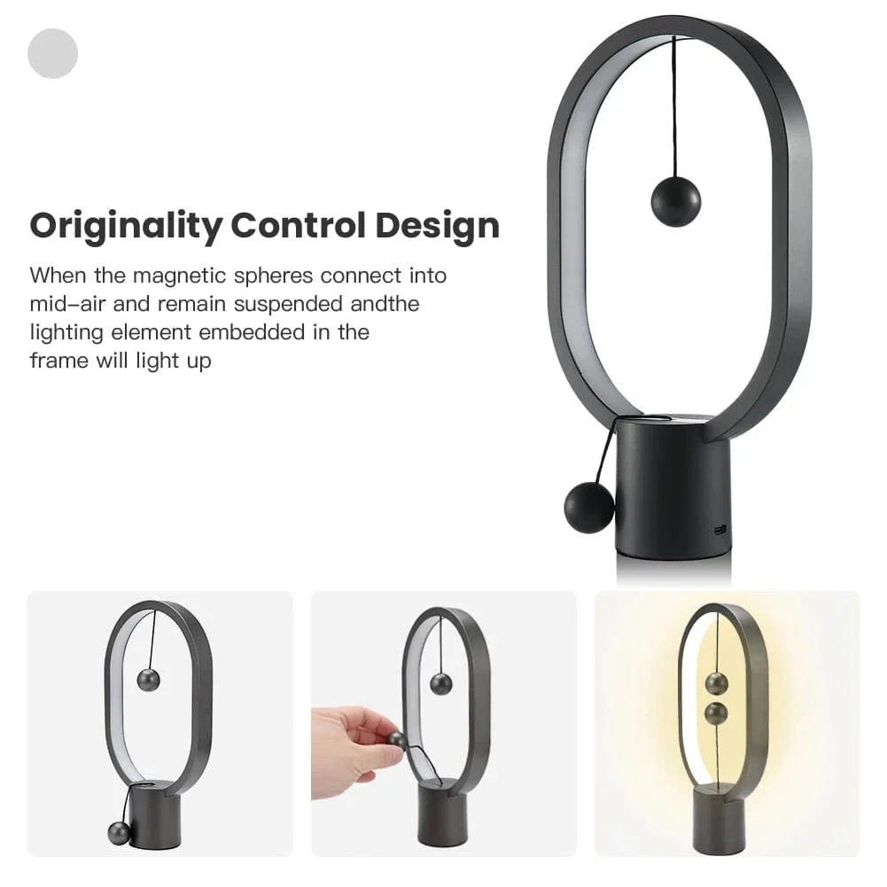 Verthara LED Table Lamp With USB Charging – Mini Balance Design - Warm White Light - Decorative - Elegant Home Accent Default