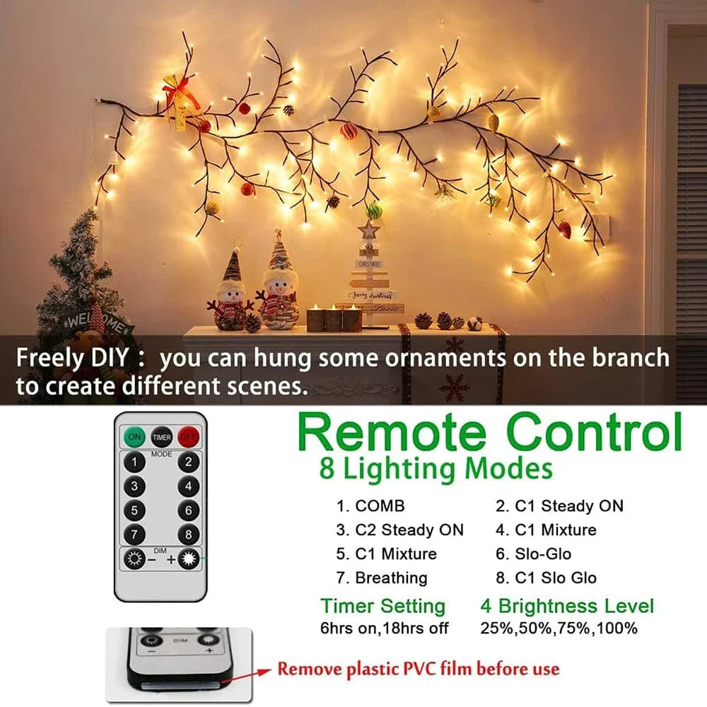 Verthara LED Tree Branch Lamp - Solar or USB Powered