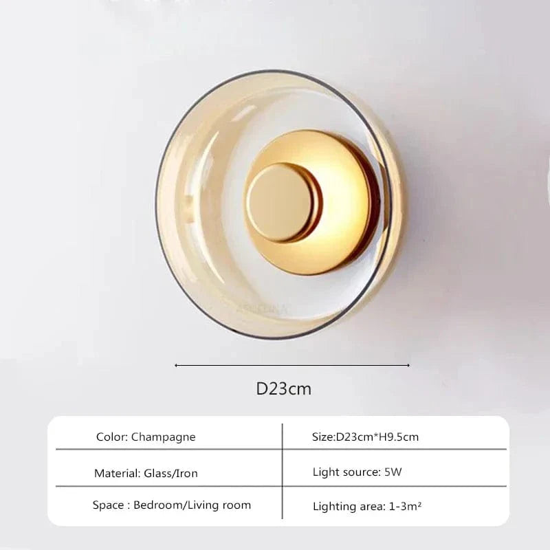 Verthara LED Wall Lamp With Glass Shade - Modern Design - Warm White Light - Iron Construction - Indoor Wall Lights - Decorative Sconces