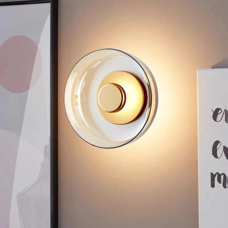 Verthara LED Wall Lamp With Glass Shade - Modern Design - Warm White Light - Iron Construction - Indoor Wall Lights - Decorative Sconces Warm white / Champagne
