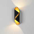 Verthara LED Wall Light - Wall-Mounted - IP65 Waterproof - Creative Up and Down Lighting - Modern Design - Suitable for Indoor/Outdoor Use Black&Gold