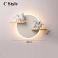 Verthara LED Wall Light With Unicorn Design – Wall-Mounted - Night Light - Ceramic - Kid's Room Decoration - Warm Glow - Colourful Accents Cool White(5500-7000K) / C Style