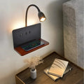 Verthara LED Wall Light With USB Interface – Wireless Charging - Modern - 360° Rotation - Adjustable Bedside Night Light