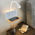 Verthara LED Wall Light With USB Interface – Wireless Charging - Modern - 360° Rotation - Adjustable Bedside Night Light