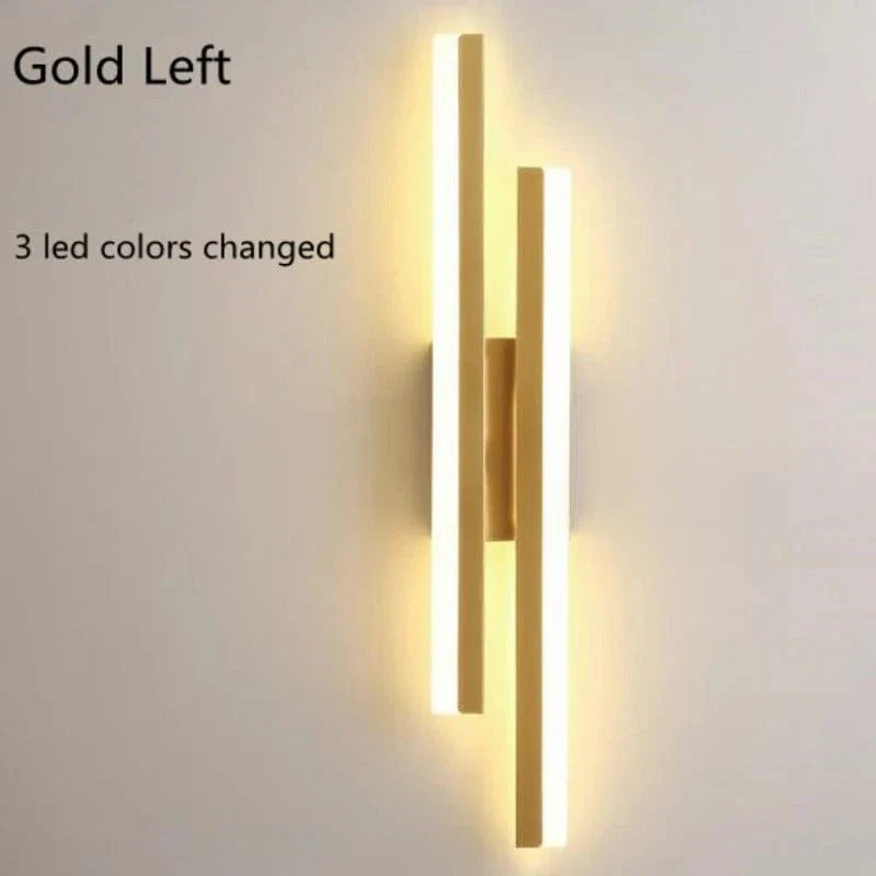 Verthara LED Wall Sconce With Acrylic Lampshade – Indoor Wall Light - Modern Copper Design - Adjustable Colour Temperature - Gold/Black Finish Tri-color / Gold left