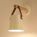 Verthara LED Wall Sconce With Adjustable Light Colour – Nordic Design - Wooden and Iron - Ideal For Indoor Use - Modern Style - Perfect For Bedroom and Living Room White