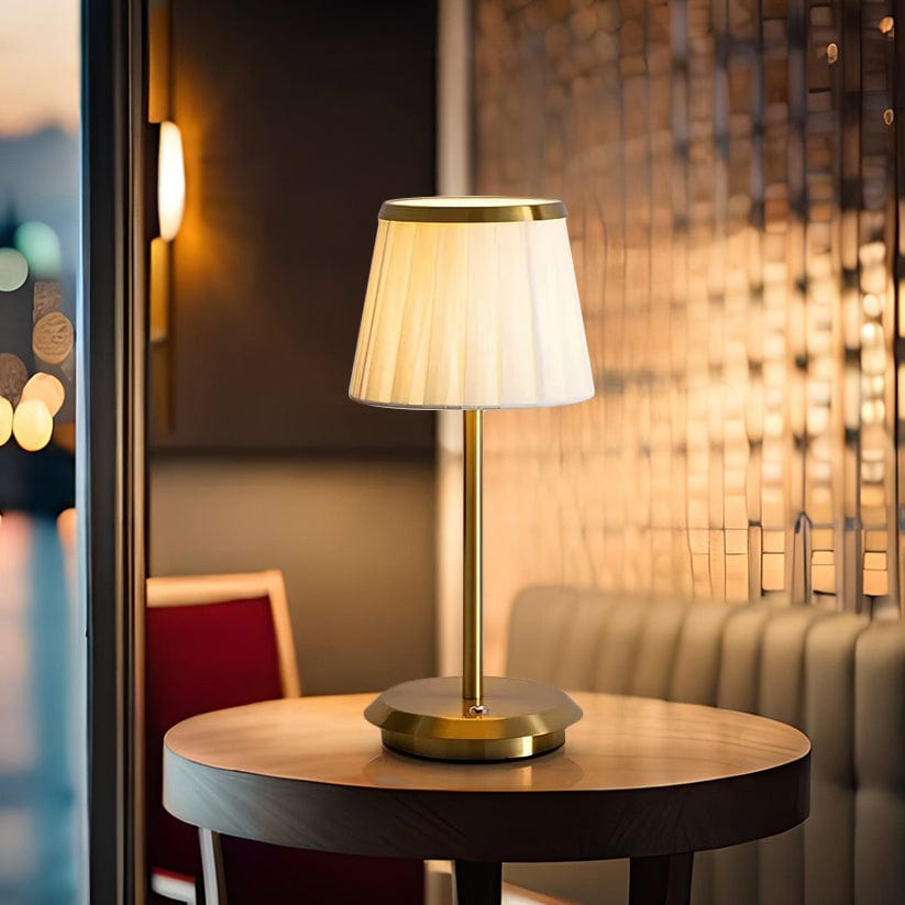 Verthara Luxury Pleated Rechargeable Table Lamp