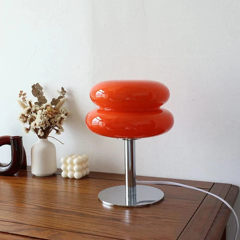 Verthara Macaron Glass Table Lamp - Corded - Trichromatic Dimming - Eye Protection - Modern Design - Stylish Bedroom Lamp - E27 Bulb Compatible