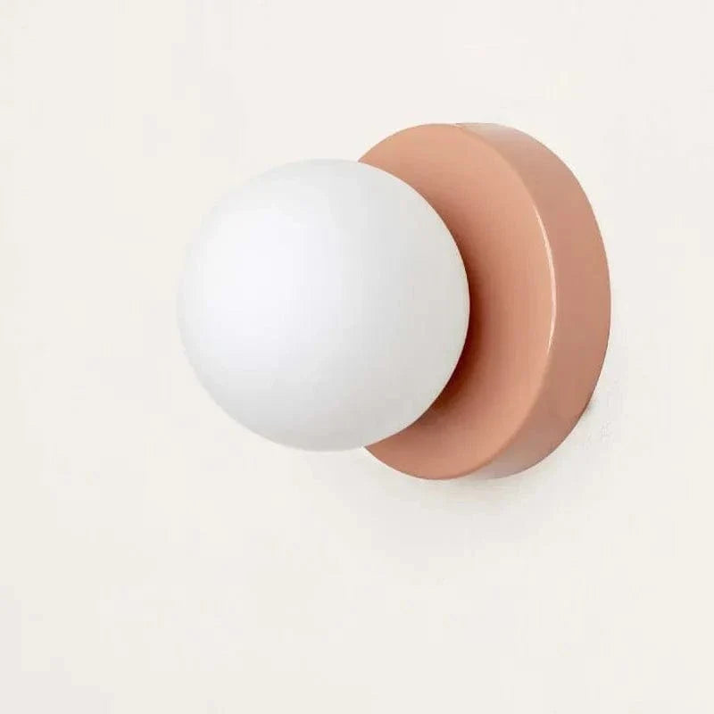 Verthara Macaron Mini Glass Sconce LED Wall Lamp PINK / 10cm Glass lampshade