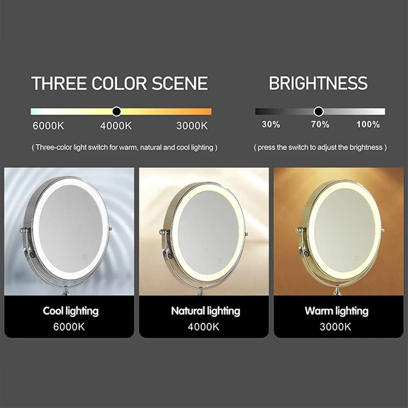 Verthara Make-Up Mirror with Light - Rechargeable Make-up Mirror with Light