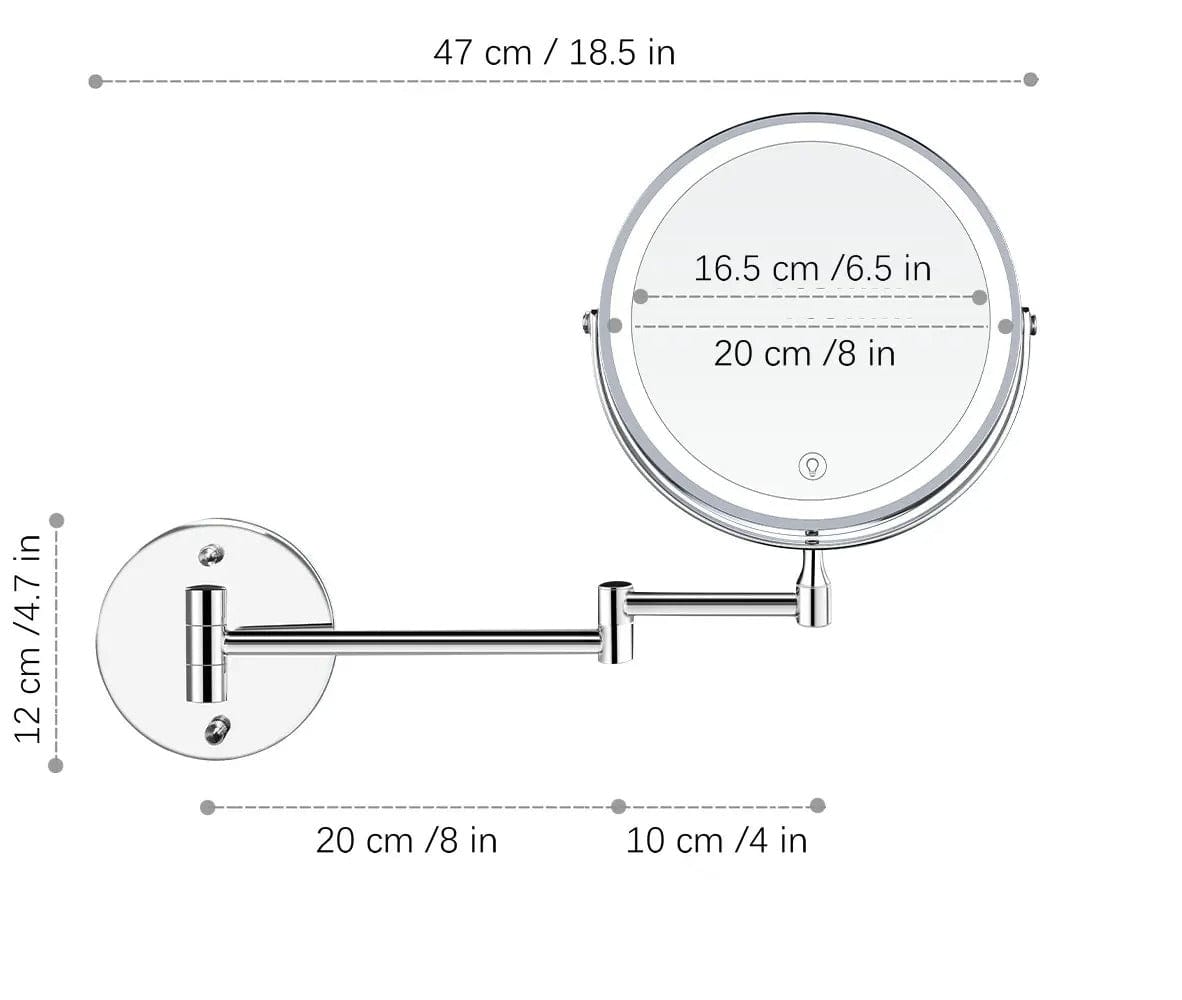 Verthara Make-Up Mirror with Light - Rechargeable Make-up Mirror with Light
