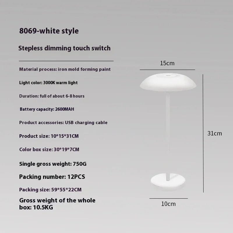 Verthara Matte Elegance Rechargeable Table Lamp