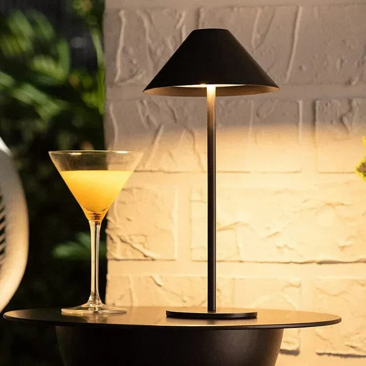 Verthara Minimal Cone Rechargeable Table Lamp Black